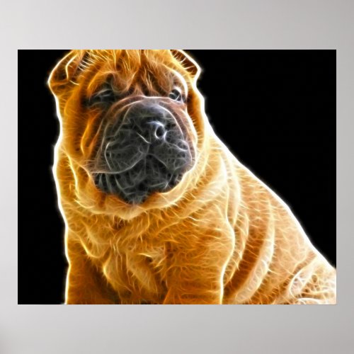 Wrinkles The Chinese Shar Pei Puppy Dog Poster