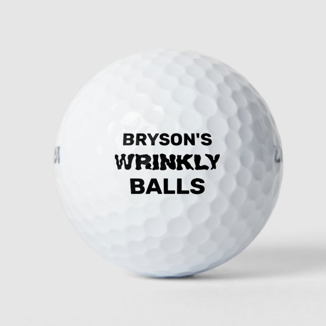 Wrinkly Balls Funny Custom Personalized Golf Balls (Front)