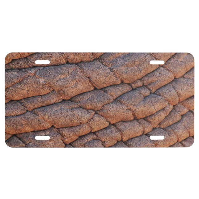Wrinkly Elephant Skin Texture Template License Plate (Front)