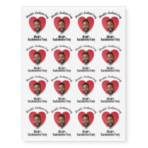 Wrist Funny Photo Bachelorette Party Groom's Face Temporary Tattoos