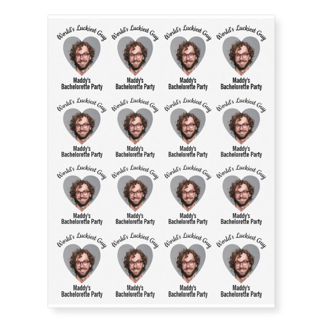 Wrist Funny Photo Bachelorette Party Groom's Face  Temporary Tattoos (Front)