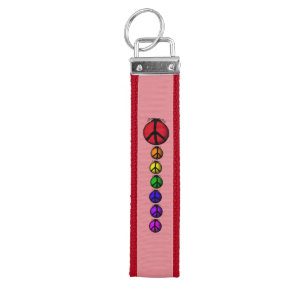 Wrist Keychain, Custom Colors Name, Ladybug Family Keychain