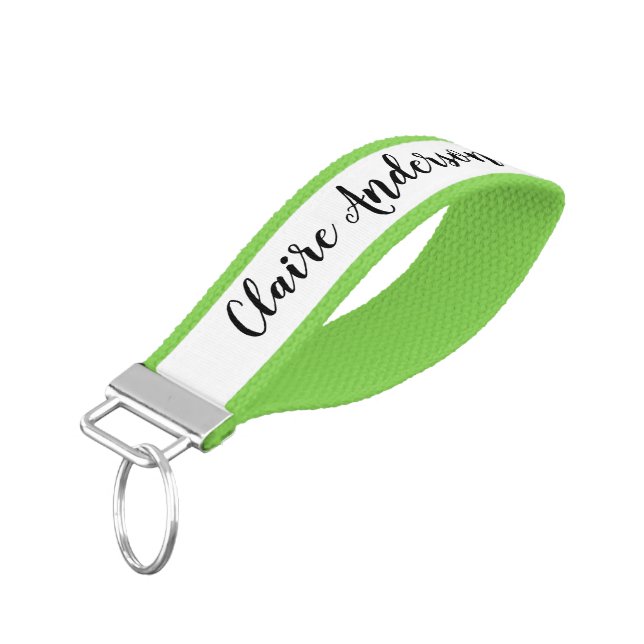 Wrist Keychain - Personalised Monogrammed Contact (Angled Down)