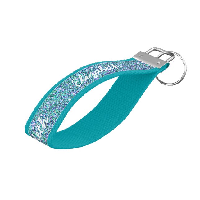 Wrist Keychain/Personalized Glitter Wrist Keychain (Angled Up)