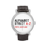 Alphabet  Street  Wrist Watch