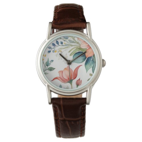 wrist watch floral design 