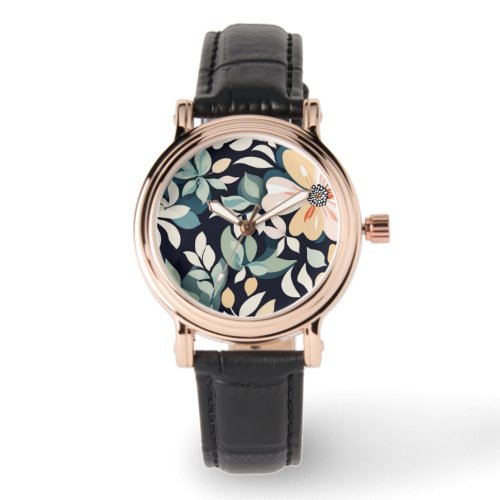 Wrist watch floral design 