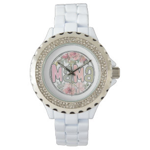 Wrist watch for mom with floral design