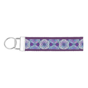 Wristlet Keychain with jewel-toned mandala