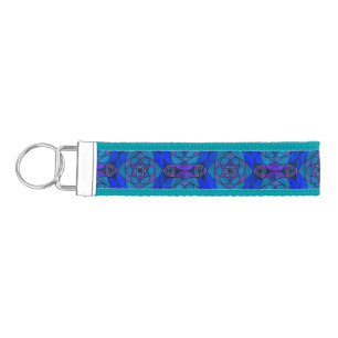 Wristlet keychain with rich jewel-toned mandala