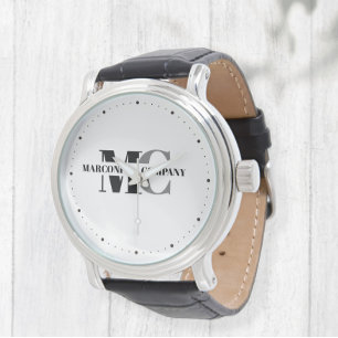 Wristwatch with Initial for Business, Personal Gif