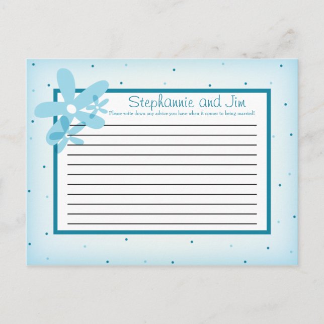 Writable Advice Card Blue Daisies (Front)