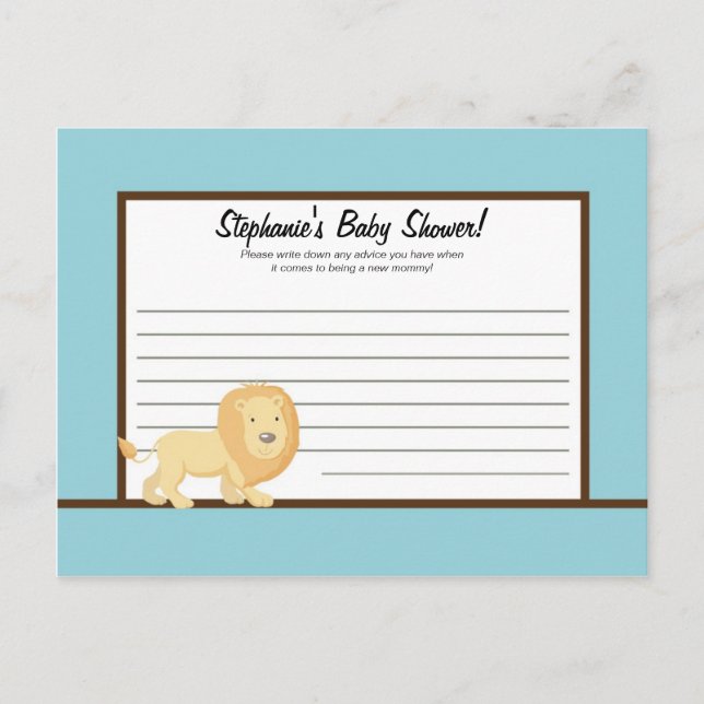 Writable Advice Card Blue Jungle Lion (Front)