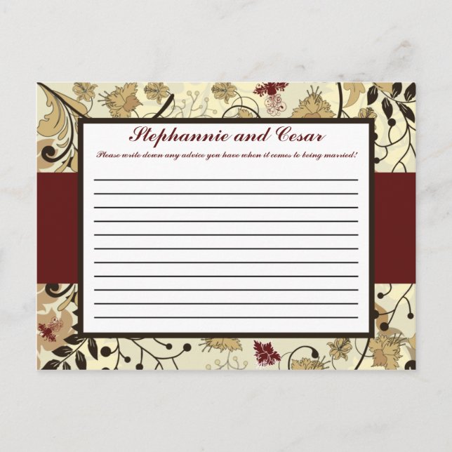 Writable Advice Card Fall Floral/Branches nature (Front)