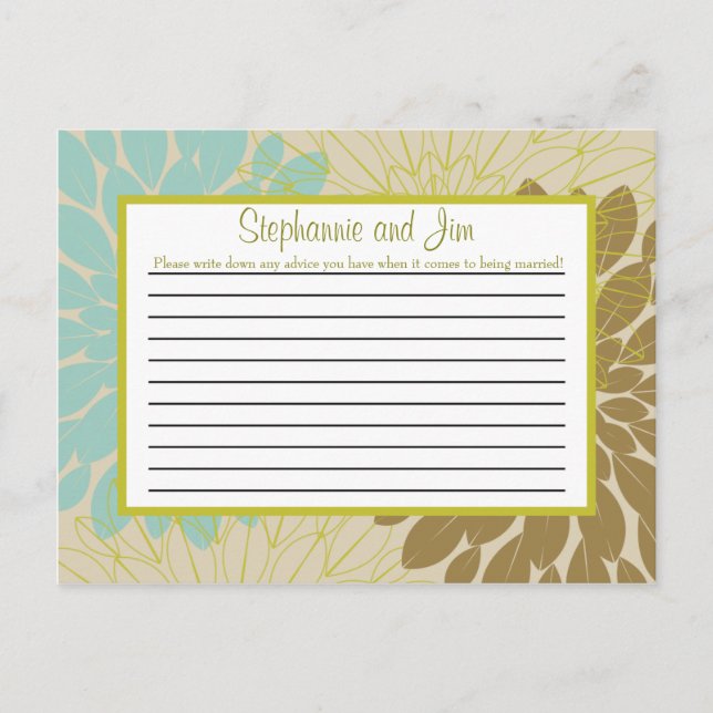 Writable Advice Card Floral Burst (Front)