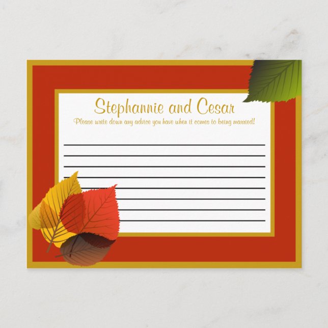 Writable Advice Card Foliage Leaves (Front)