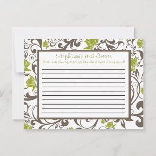 Writable Advice Card Green Floral with Branch