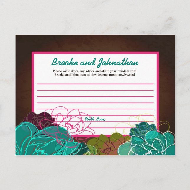 Writable Advice Card Neon Spring Floral Flower Blo (Front)