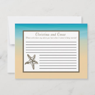 Writable Advice Card Ocean Beach Shore Seashells S