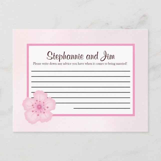 Writable Advice Card Pink Cherry Blossom (Front)