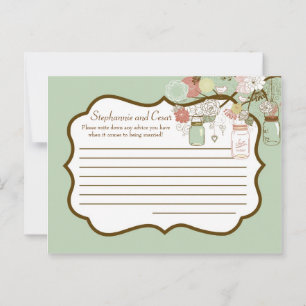 Writable Advice Card Spring Floral Mason Jars