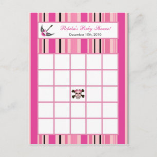 Writable Bingo Card Girl Pink Punk Rock Guitar