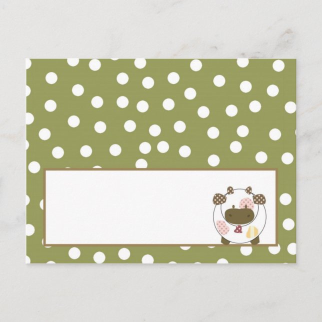 Writable Place Card Abby's Farm Pink Girly Barn (Front)