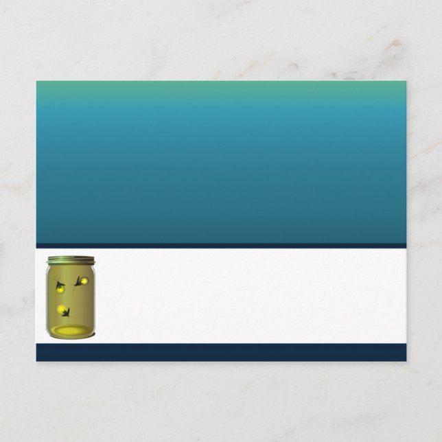 Writable Place Card Fireflies and Mason Jars Sunse (Front)