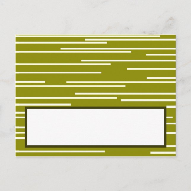 Writable Place Card Green Pear Fruit Stripes Pears (Front)