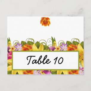 Writable Place Card Hawaiian Exotic Flowers Colorf
