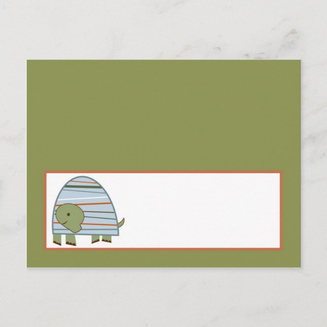 Writable Place Card Laguna Beach Turtle Frog Pond (Front)