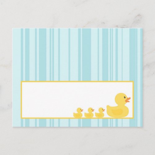 Writable Place Card Rubber Ducky Bubbles