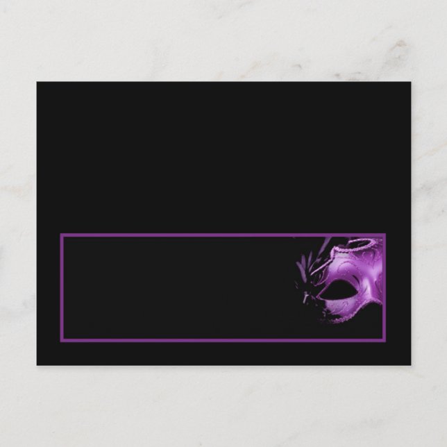 Writable Place Card Sweet 16 Purple Lilac Black (Front)