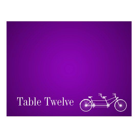 Writable Place Card Whimsical Purple Double Bike