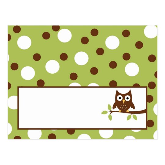 Writable Place Card Woodland Friends Owl