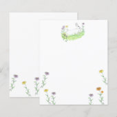 Write A Letter - Spring White Bunny Illustration  (Front/Back)