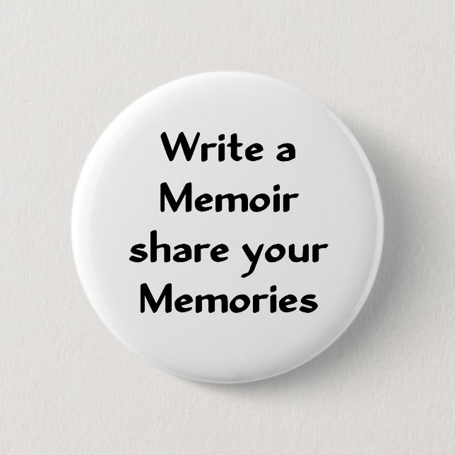 Write a Memoir Pinback Button (Front)