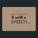 Write a Speech - Funny Groomsman Proposal Invitation<br><div class="desc">Chalkboard funny proposal cards.</div>