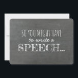 Write a Speech - Funny Groomsman Proposal Invitation<br><div class="desc">Chalkboard funny proposal cards.</div>