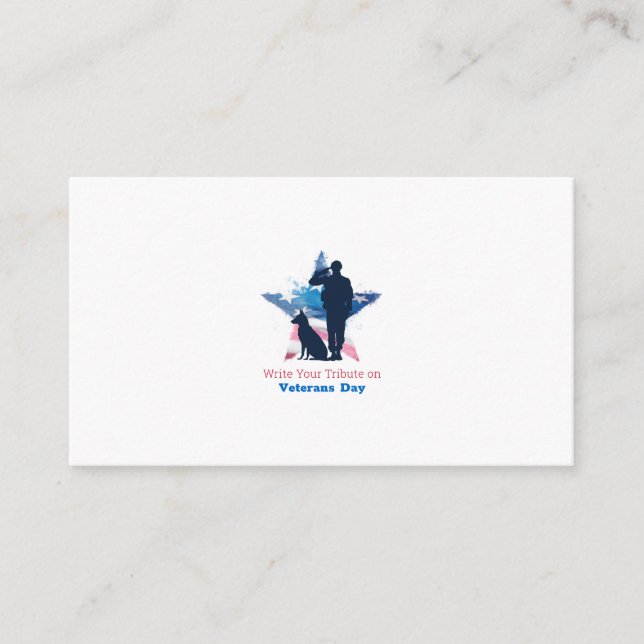 Write a Tribute on Veterans Day - Honoring Heroes Enclosure Card (Front)