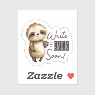 Write Back Soon Sloth Sticker