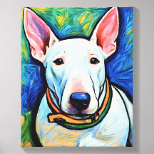 Write Bull Terrier canvas 16by20"gift idea 