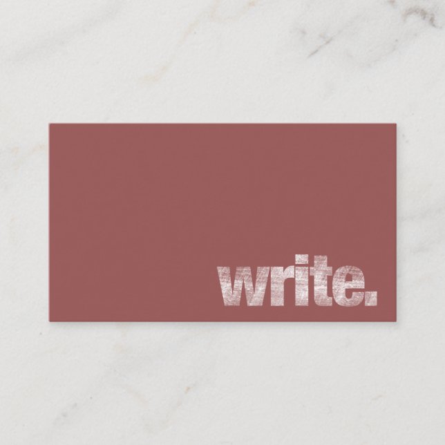 Write: Freelance Writer, Author Marsala Business Card (Front)
