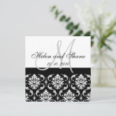 Write Guest's Name on Damask Wedding invitation (Standing Front)