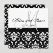 Write Guest's Name on Damask Wedding invitation (Front/Back)