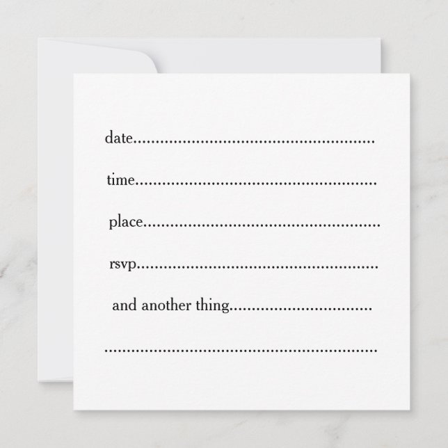 Write-in Invitation (Back)