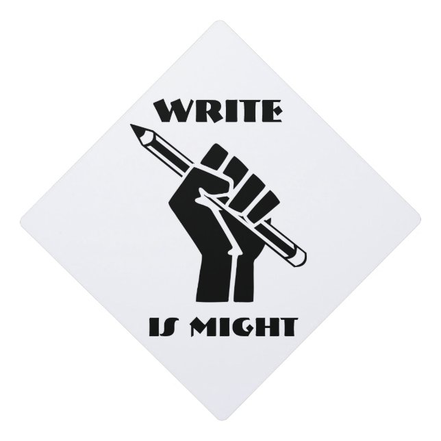 Write is Might Graduation Cap Topper (Front)