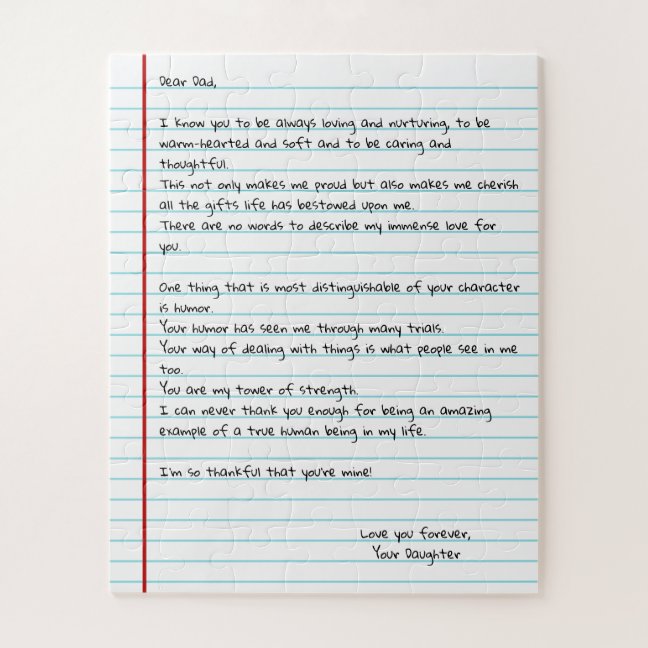 Write Letter To Dad for Fathers Day Jigsaw Puzzle