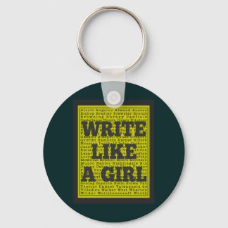 Write Like a Girl Charcoal Keychain