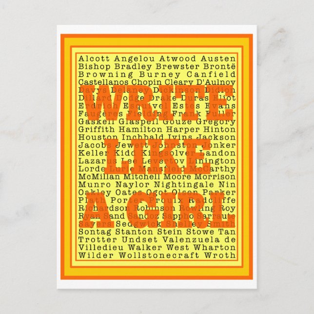 Write Like a Girl Citrus Postcard (Front)